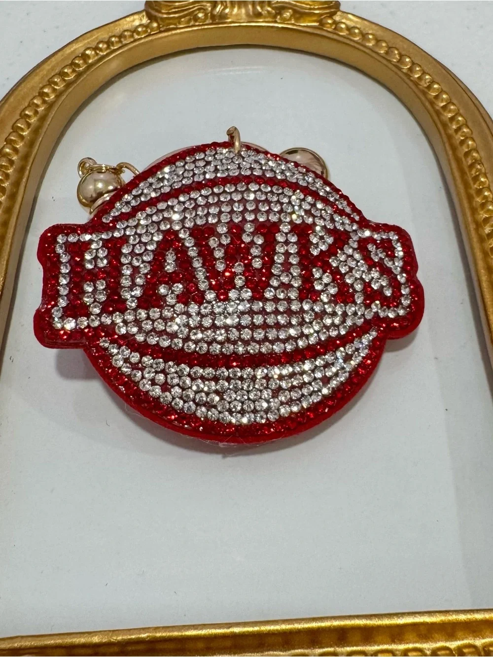 New Hawks Red Crystal Keychain